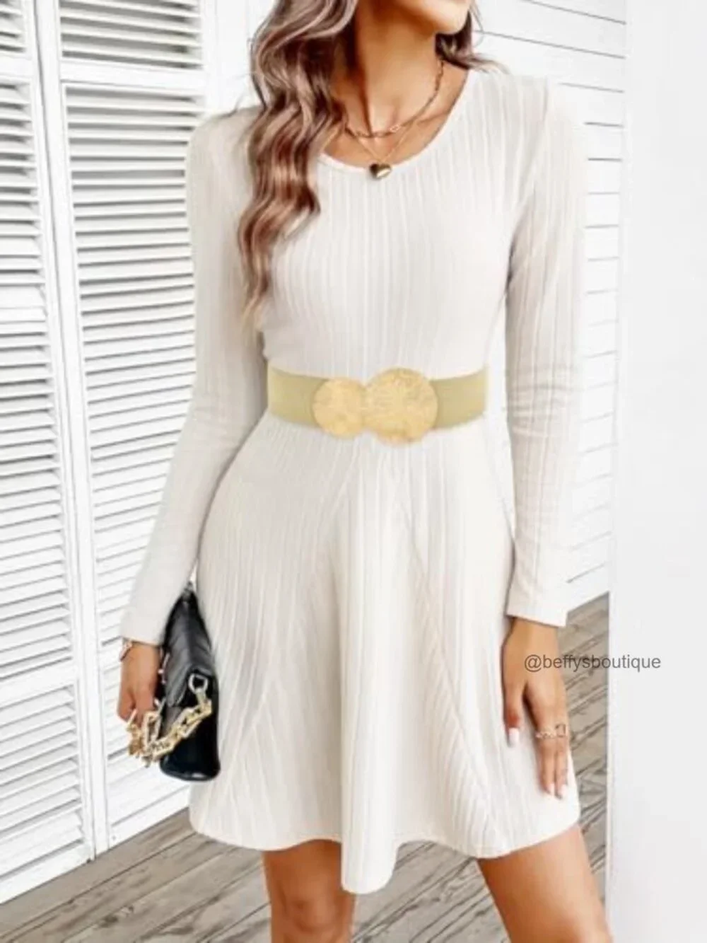 Women Stretchy Elastic Waist Belt with Round Buckle